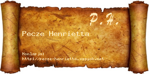 Pecze Henrietta névjegykártya