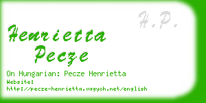 henrietta pecze business card